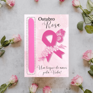 Cartões com mini lixa Outubro Rosa