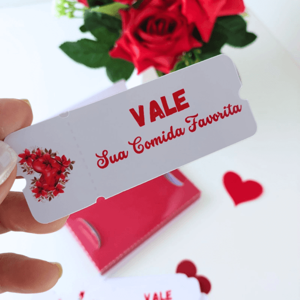 Vales do Amor com caixa Dia dos Namorados – Fundo Branco