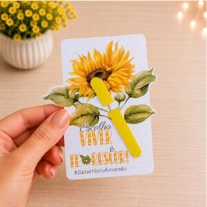 20 Cards para Mini Lixa Setembro Amarelo - Girassol