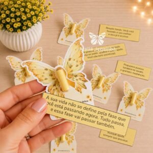 20 Cartões + Pílula com Mensagem Setembro Amarelo - Borboleta
