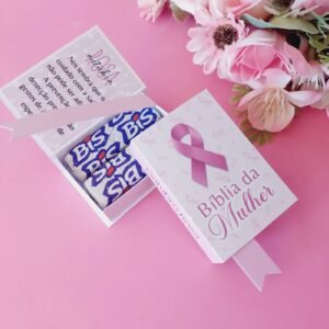 20 Mini Bíblias Porta Bis Outubro Rosa