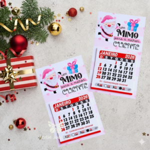 20 Mini Calendários Geladeira Mimo para Cliente 2026