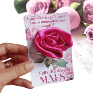 10 Card Com Xuxinha de Cetim Dia das Mães