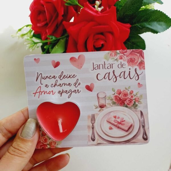 12 Cartões com Vela Dia dos Namorados