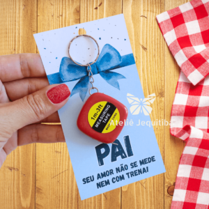 12 Card Chaveiro com Mini Trena Dia dos Pais