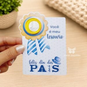 24 Cartões Para Moeda de Chocolate Dia dos Pais