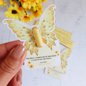 24 Cartões + Pílula com Mensagem Setembro Amarelo - Borboleta