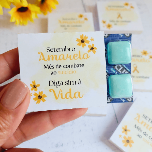 24 Card Chiclete Setembro Amarelo - Embalagem - Imagem 2