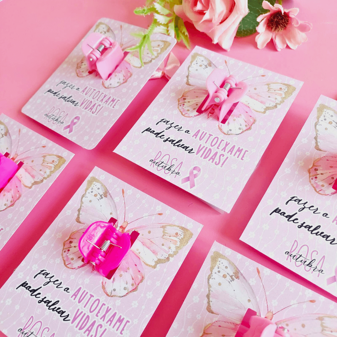 12 Card Com Presilha, Prendedor Outubro Rosa 2025 - Imagem 2