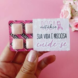 24 Cartela de Chicletes Outubro Rosa 2025