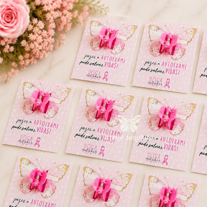 12 Card Com Presilha, Prendedor Outubro Rosa - reto - Imagem 4