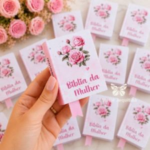 20 Mini Bíblias Porta Bis Outubro Rosa - Rosas