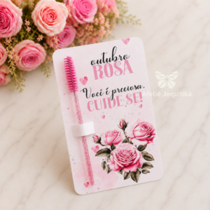 24 Card Escovinha Cílios Outubro Rosa - Flores