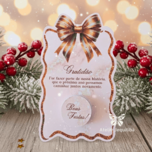 12 Cartões com Potinho para Hidratante Natal Luxo