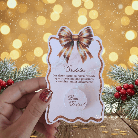 12 Cartões com Potinho para Hidratante Natal Luxo - Imagem 5