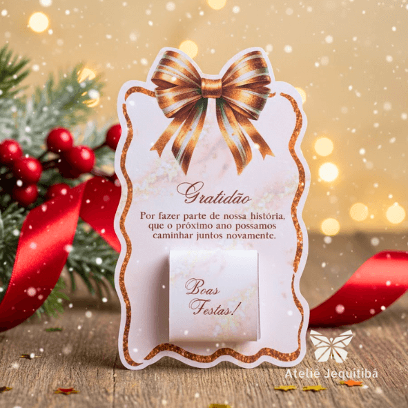 10 Cartões com Chocolate LaCreme Natal Luxo - Imagem 3