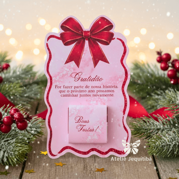 10 Cartões com Chocolate LaCreme Natal Luxo - Imagem 2