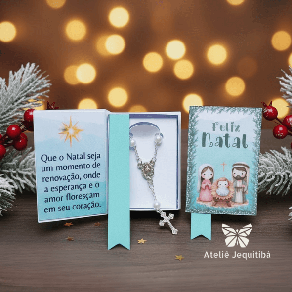 20 Mini Bíblias Para Mini Terço Natal