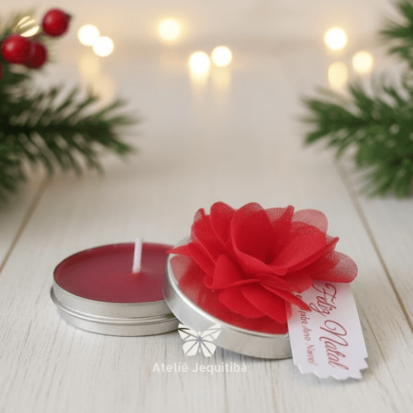 10 Velas Aromáticas Com Flores Natal Luxo - Imagem 3