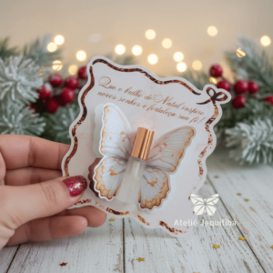 10 Cartões Mini Gloss Labial Personalizado Natal Luxo