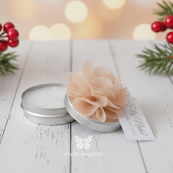 10 Velas Aromáticas Com Flores Natal Luxo - Imagem 4