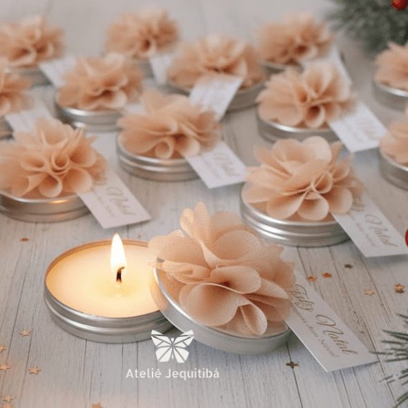 10 Velas Aromáticas Com Flores Natal Luxo - Imagem 2