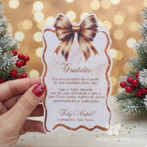 50 Cartões de Agradecimento ao Cliente Natal Luxo