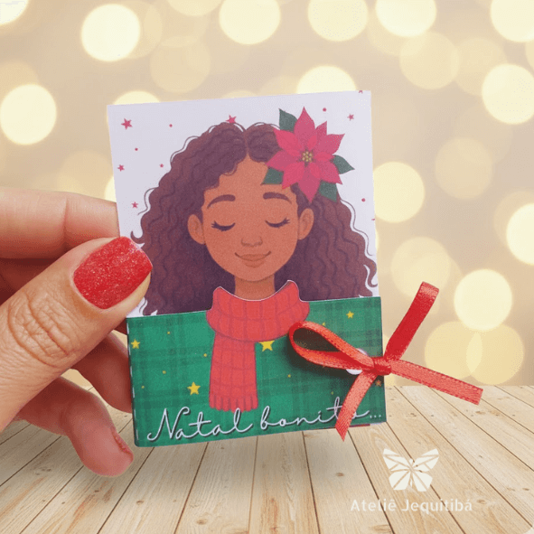 24 Cartões Com Brincos Pérolas Natal - Imagem 4