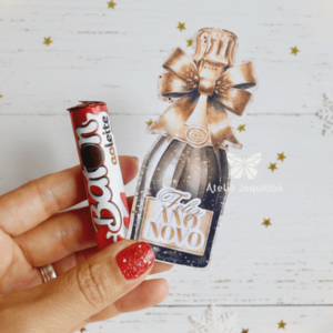 24 Cartões Champanhe porta Baton Ano Novo