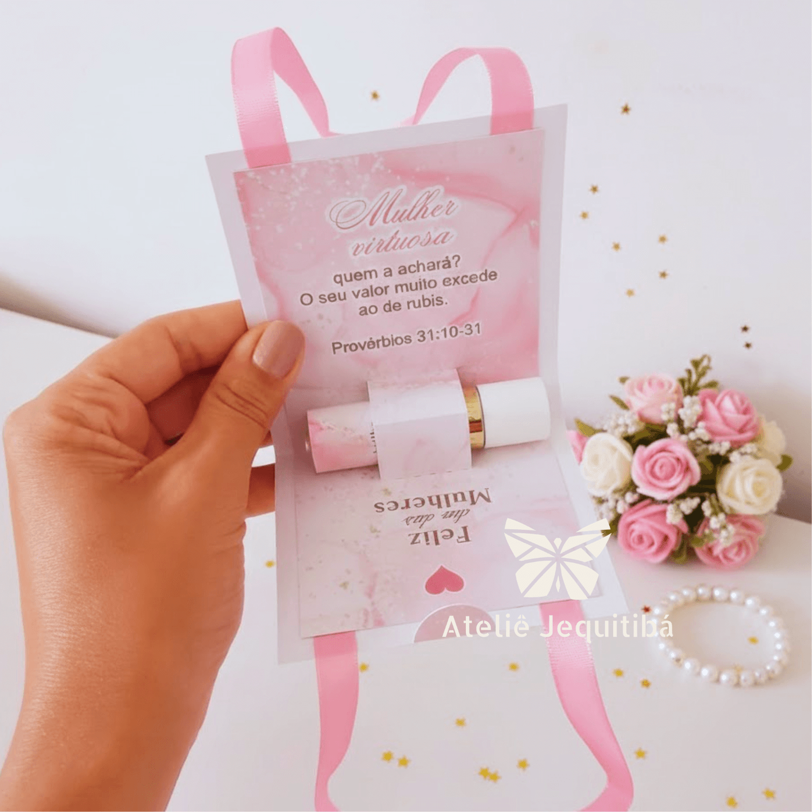 10 Bolsinhas Com Manteigas de Cacau Dia da Mulher - Imagem 2