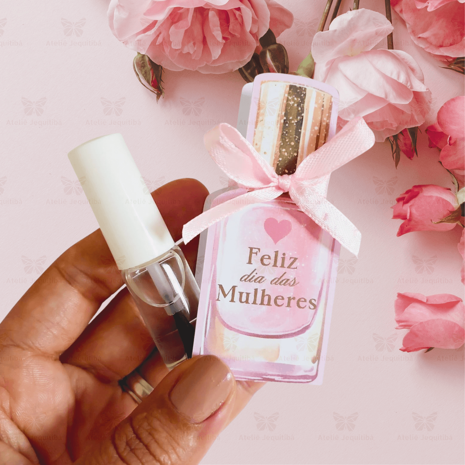 10 Cards com Óleo para Cutículas Dia da Mulher