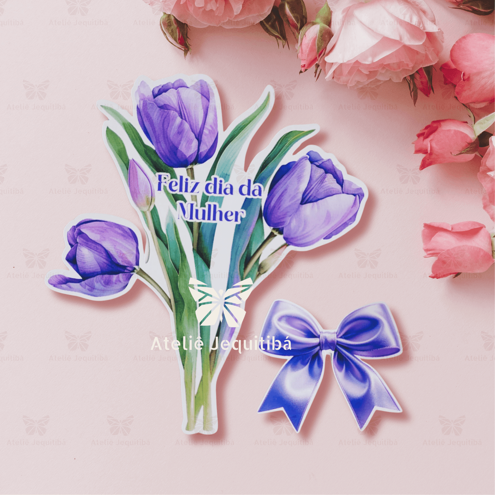 10 Cards Tulipa para Óleo de Cutículas Mimo Dia da Mulher - Imagem 7