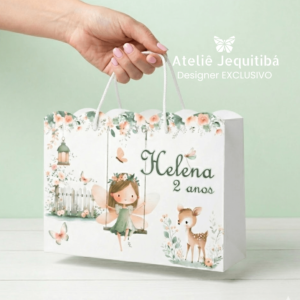 Sacolinha Nuvem Personalizada Fadas Balanço - Pegue e Monte