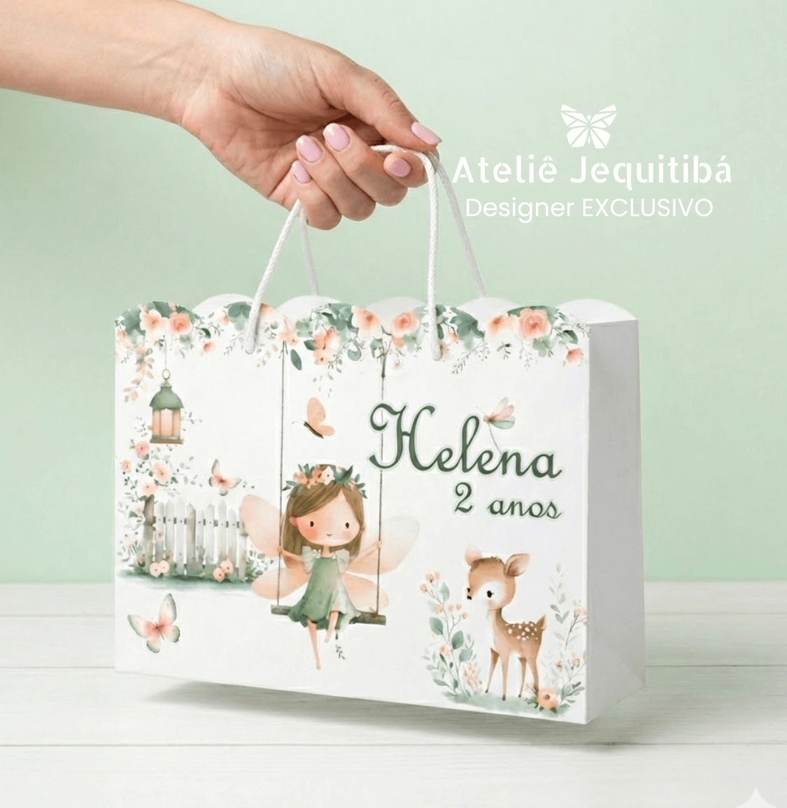 Sacolinha Nuvem Personalizada Fadas Balanço - Pegue e Monte