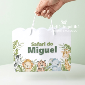 Sacolinha Nuvem Personalizada Safari- Pegue e Monte