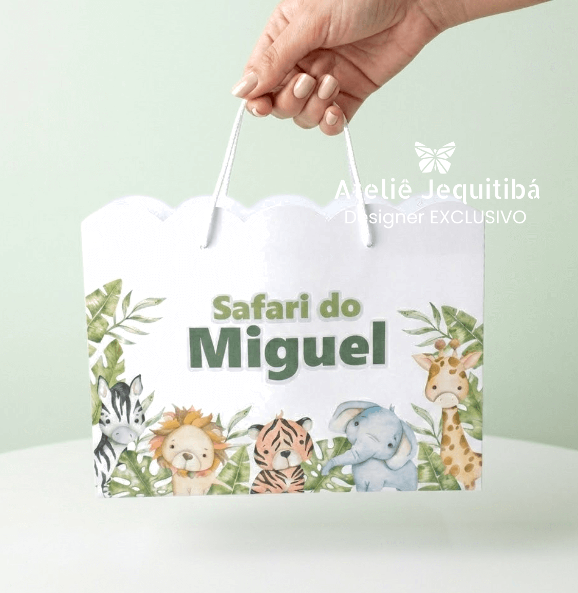 Sacolinha Nuvem Personalizada Safari- Pegue e Monte