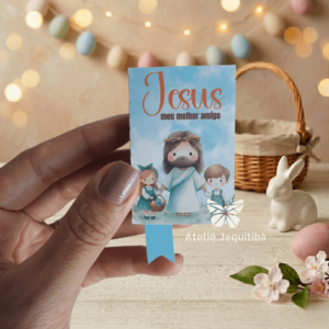 20 Mini Bíblias porta bis Feliz - Jesus meu amigo