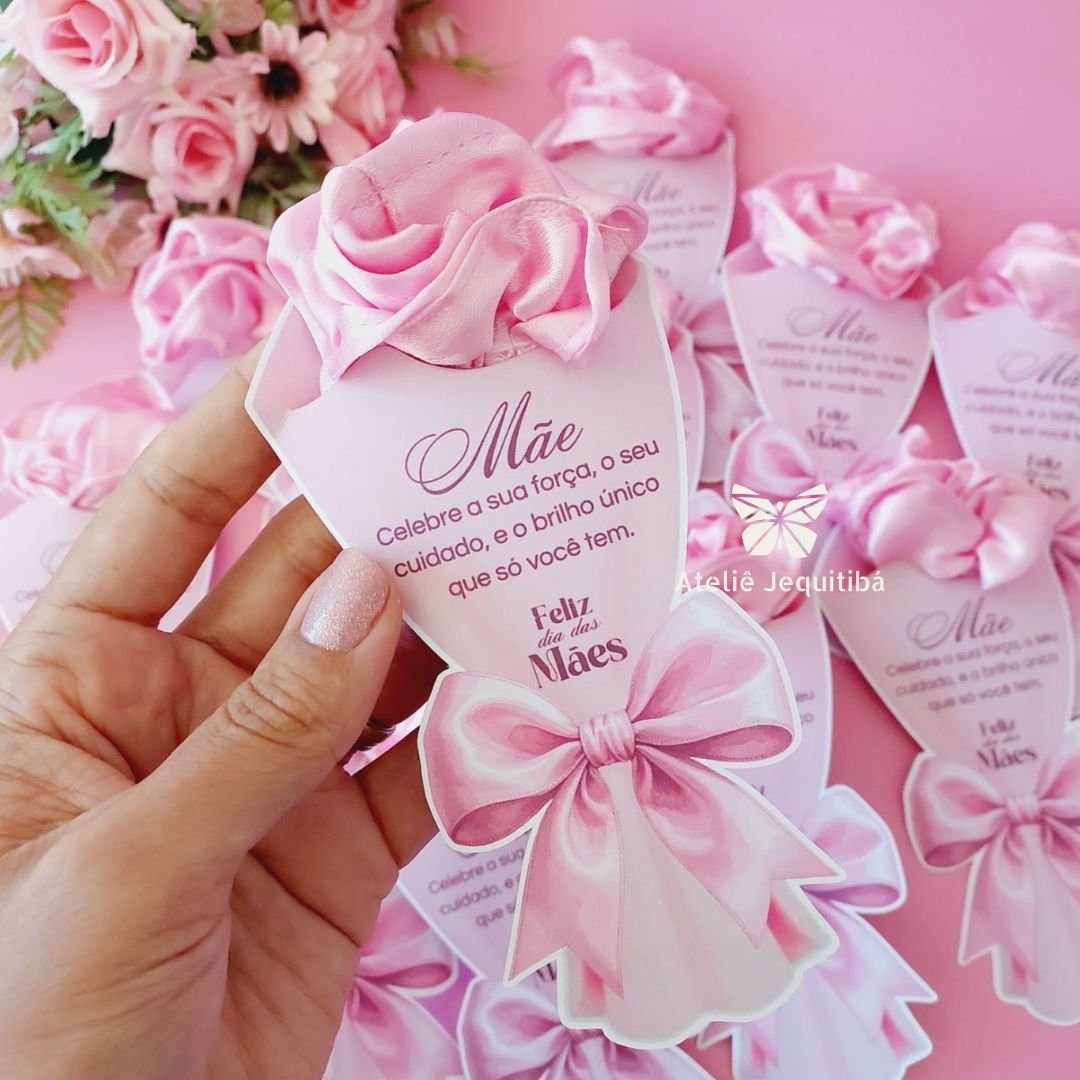 10 Buquê com Xuxinha de Cetim Dia das Mães