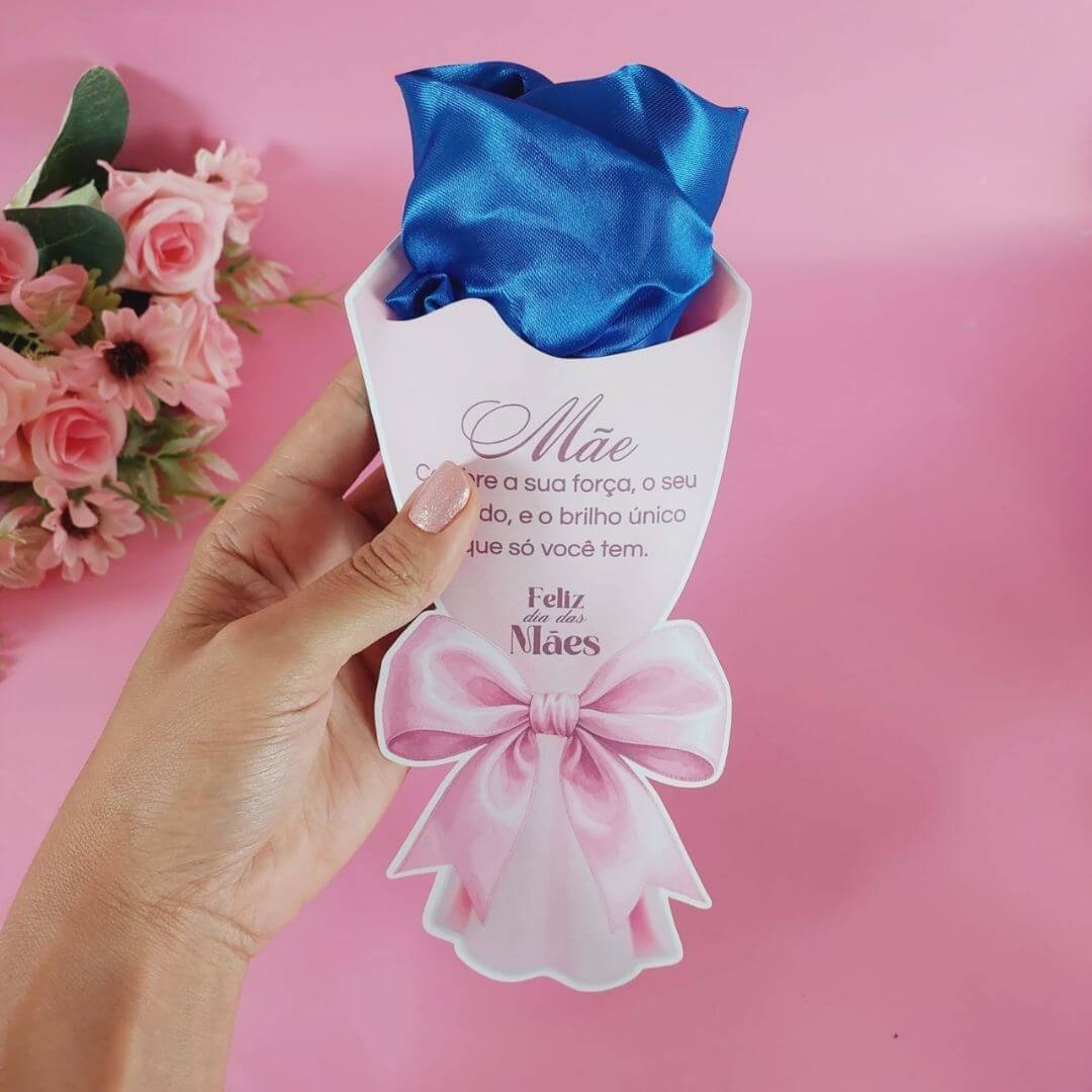 10 Cards Buquê para Touca de Cetim Dia das Mães - Imagem 6