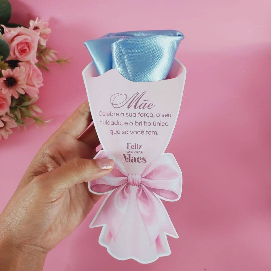 10 Cards Buquê para Touca de Cetim Dia das Mães - Imagem 5