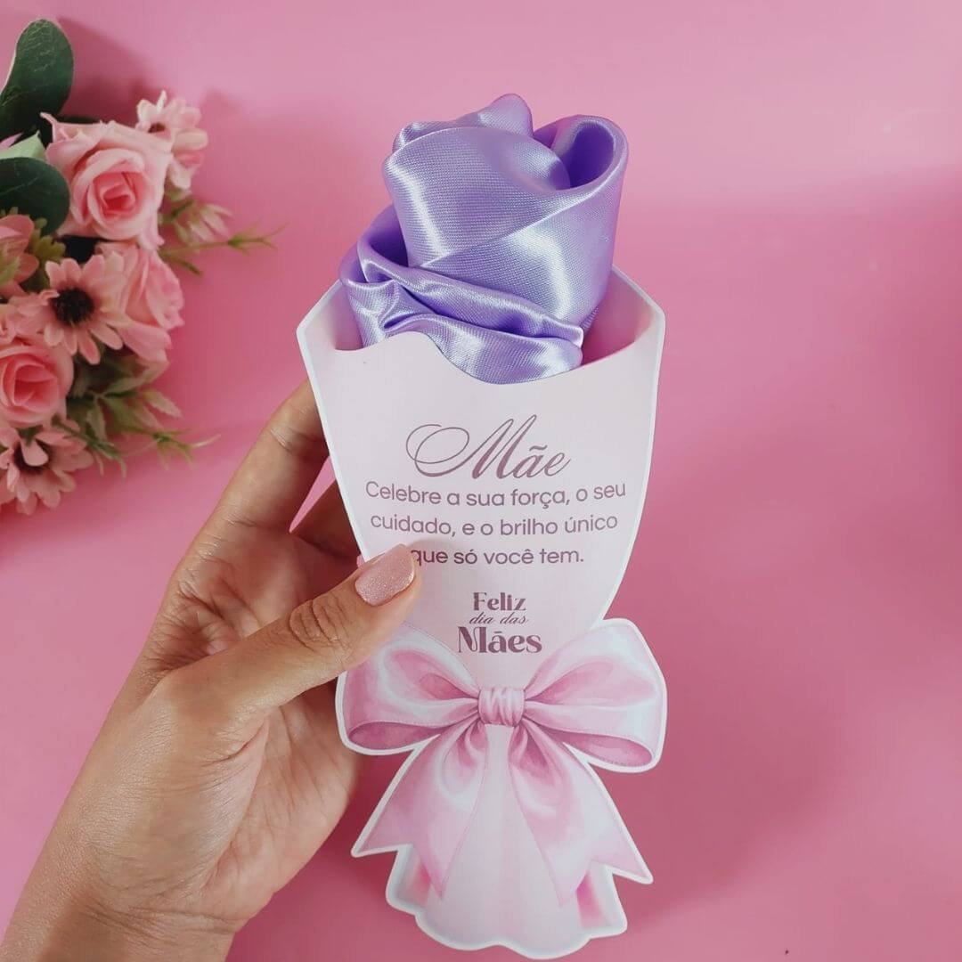 10 Cards Buquê para Touca de Cetim Dia das Mães - Imagem 4