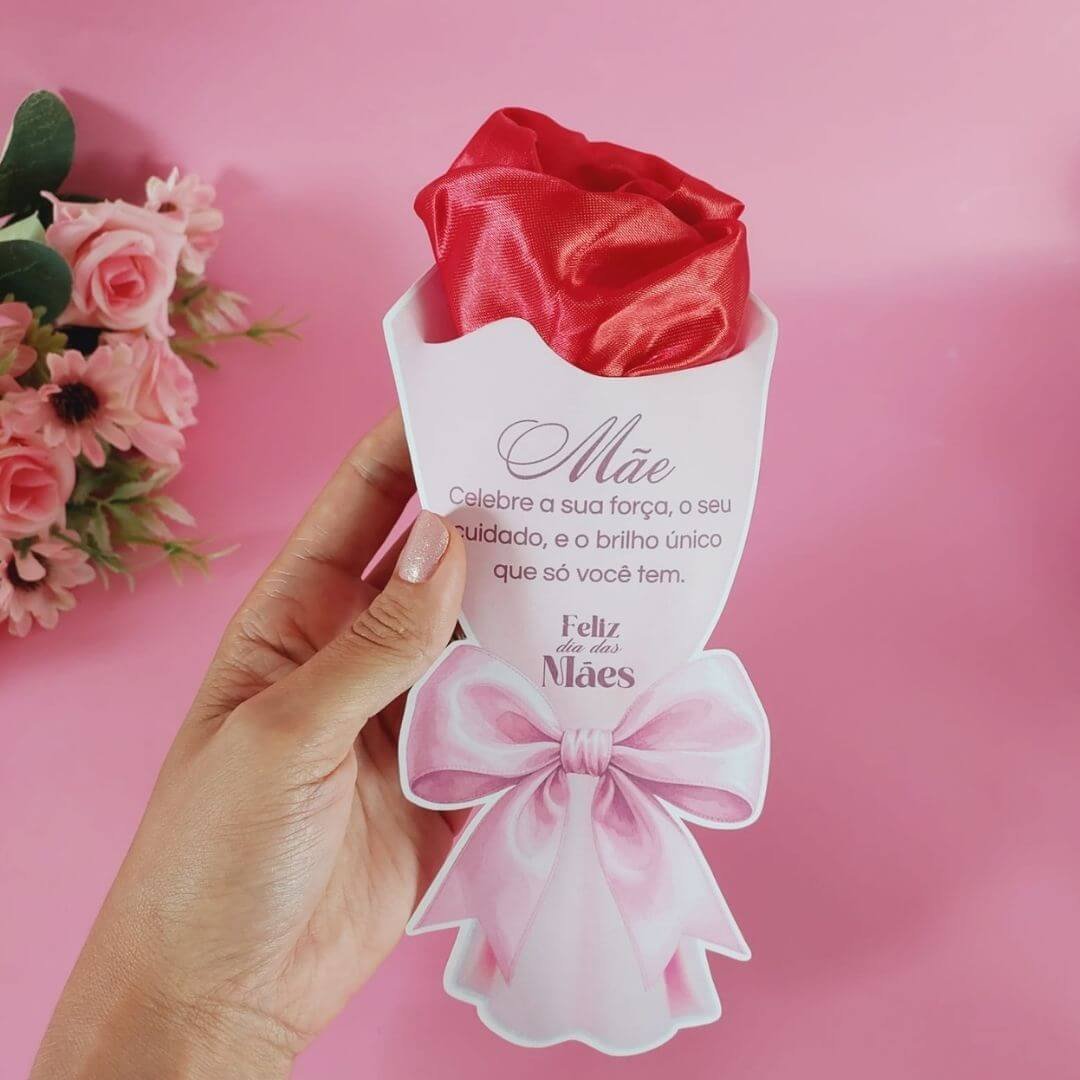 10 Cards Buquê para Touca de Cetim Dia das Mães - Imagem 3