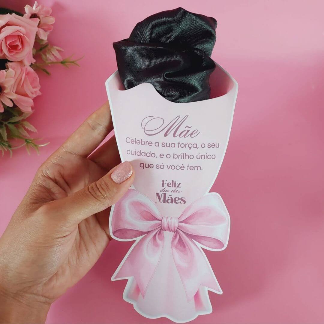 10 Cards Buquê para Touca de Cetim Dia das Mães - Imagem 2