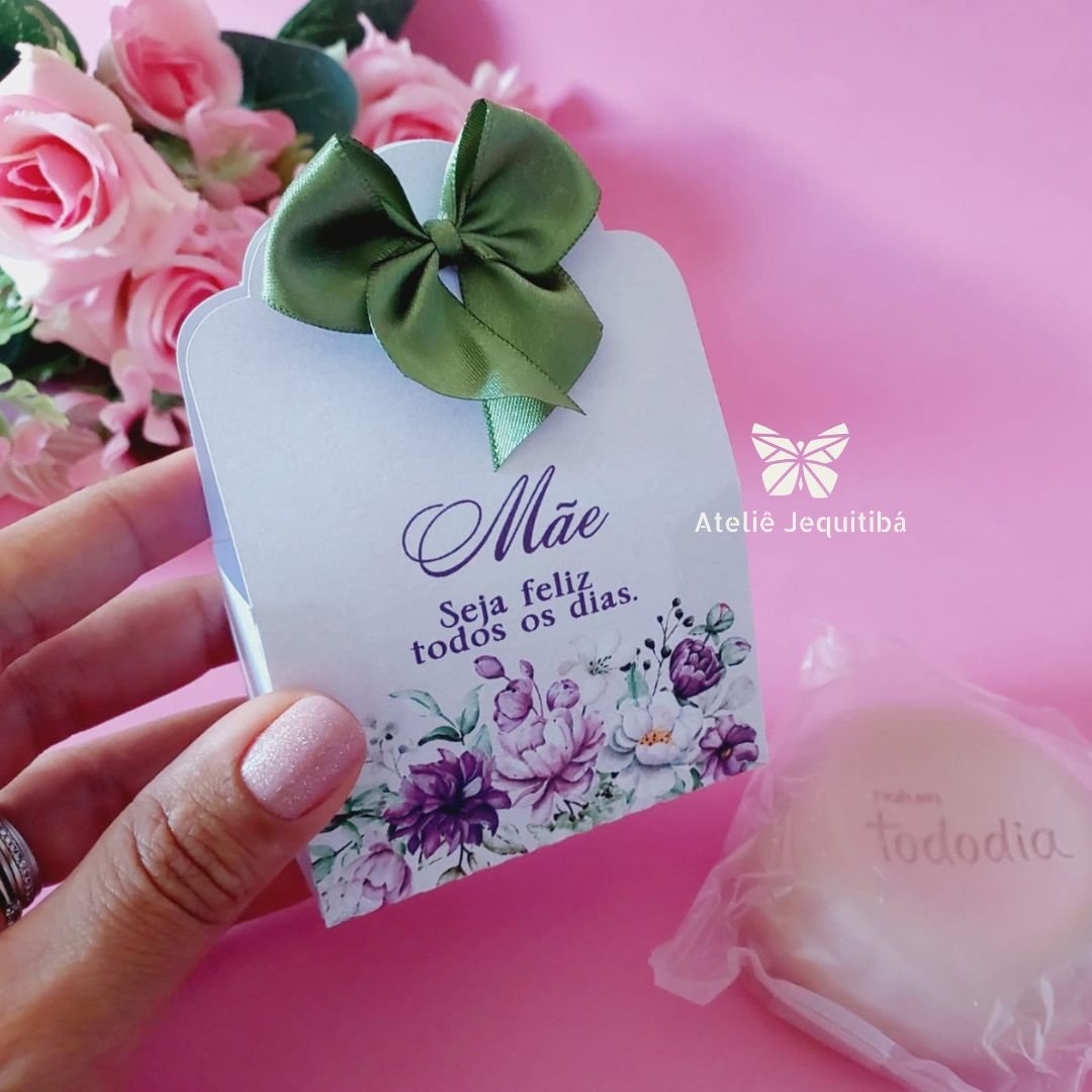 10 Sacolinhas com Sabonete ou Bombom Dia das Mães