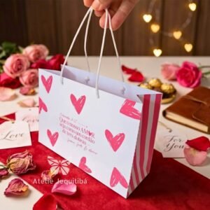 10 Sacolas Presente Dia dos Namorados - Prontas