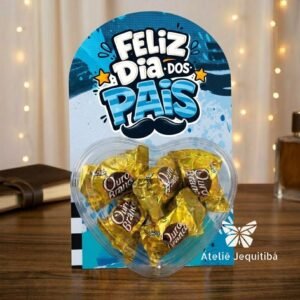 10 Cartões Gigante de Coração de Acetato Presente Dia dos Pais - Pegue e Monte