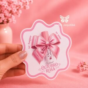 10 Cartões Ondulado Mini Gloss Labial - Lembrancinha Outubro Rosa
