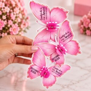 12 BorboletaS Com Presilha de cabelo Outubro Rosa - 2026