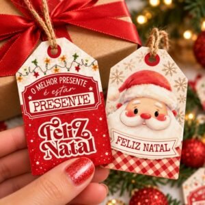 50 Tags para Presentes ou Embalagens - Feliz Natal