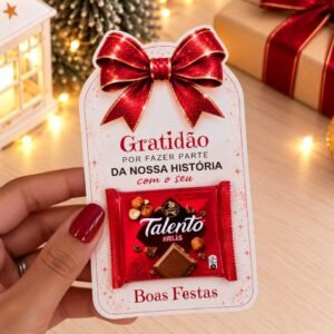20 Cartões para Mini Talento- Lembrancinha de Natal